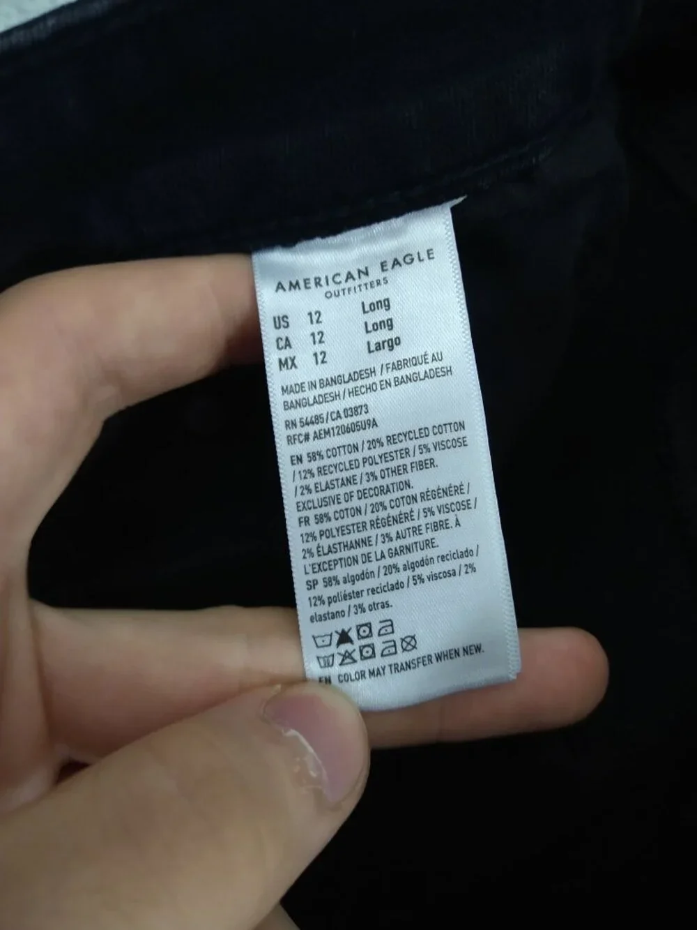 American Eagle Jeans Womens 12 Long Black Stretch Super High Rise Flare